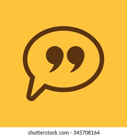 The Quote sign icon. Quotation Mark Speech Bubble symbol. Flat Vector illustration