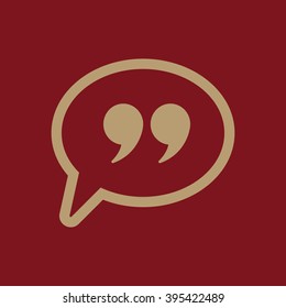The Quote sign icon. Quotation Mark Speech Bubble symbol. Flat Vector illustration