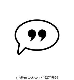The Quote sign icon. Quotation Mark Speech Bubble symbol.