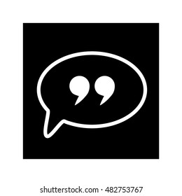 The Quote sign icon. Quotation Mark Speech Bubble symbol.