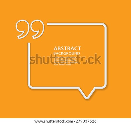 Quote sign icon. Quotation Mark Speech Bubble symbol. Vector