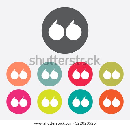 quote sign icon set, quotation mark symbol double quotes at the beginning of words