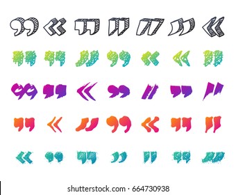 Quote sign icon text concept message bubble dialog symbol quotation citation vector quotation mark symbol