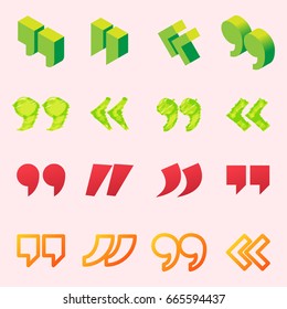 Quote sign icon text concept message bubble dialog symbol quotation citation vector quotation mark symbol