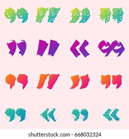 Quote sign icon text concept message bubble dialog symbol quotation citation vector quotation mark symbol
