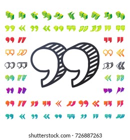 Quote sign icon text concept message bubble dialog symbol quotation citation vector quotation mark symbol