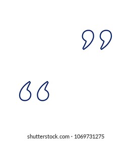 Quote sign illustration. Vector. Flat style black icon on white.