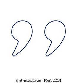 Quote sign illustration. Vector. Flat style black icon on white.