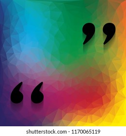 Quote sign illustration. Vector. Flat style black icon on white.