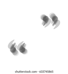 Quote sign illustration. Vector. Gray icon shaked at white background.