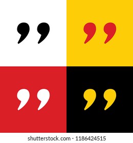 Quote sign illustration. Vector. Icons of german flag on corresponding colors as background.