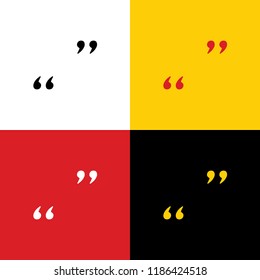 Quote sign illustration. Vector. Icons of german flag on corresponding colors as background.