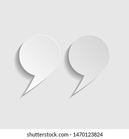 Quote sign. Paper style icon. Illustration.
