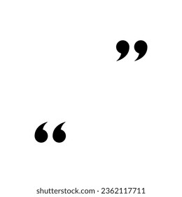 Quote sign, quotation mark icon vector isolated on white background