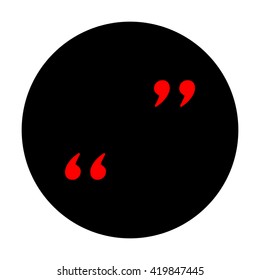 Quote sign. Red vector icon