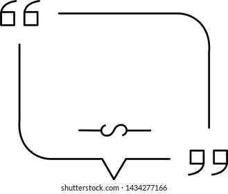 quote sign and text divider icon in outline style