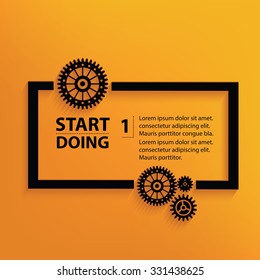 Quote sign,Gear,Speech Bubble icon on clean background,vector
