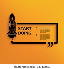 Quote sign,Rocket,Speech Bubble icon on clean background,vector
