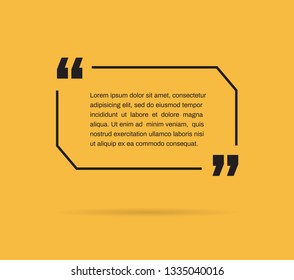 Quote speech bubble. Blank template. Vector illustration