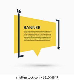 Quote speech bubble, blank template, text in brackets, citation empty frame, quote box