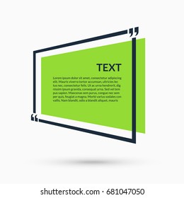 Quote speech bubble, blank template, text in brackets, citation empty frame, quote box