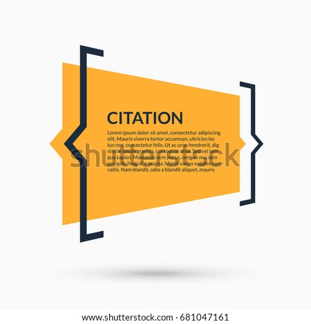 Quote speech bubble, blank template, text in brackets, citation empty frame, quote box