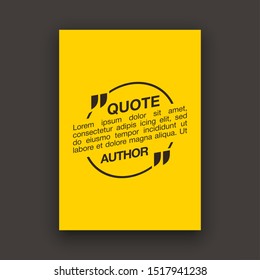Quote speech bubble blank templates set. Text in brackets on flat paper, citation frames, quote bubbles. Textbox isolated on color background. Modern typography flat design cloud. Vector illustration.