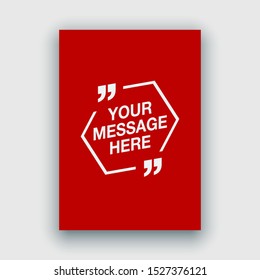 Quote speech bubble blank templates set. Text in brackets on flat paper, citation frames, quote bubbles. Textbox isolated on color background. Modern typography flat design cloud. Vector illustration.