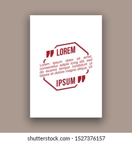 Quote speech bubble blank templates set. Text in brackets on flat paper, citation frames, quote bubbles. Textbox isolated on color background. Modern typography flat design cloud. Vector illustration.