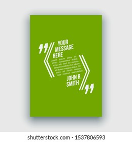 Quote speech bubble blank templates set. Text in brackets on flat paper, citation frames, quote bubbles. Textbox isolated on color background. Modern typography flat design cloud. Vector illustration.