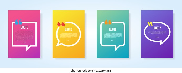 Quote speech bubble blank templates set.Vectoe eps 10