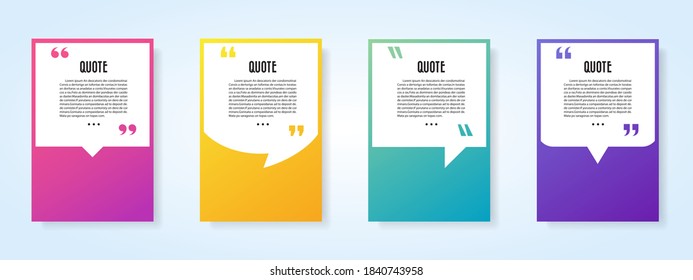 Quote speech bubble blank templates set.Vectoe eps 10