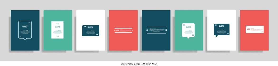 Quote speech bubble blank templates set