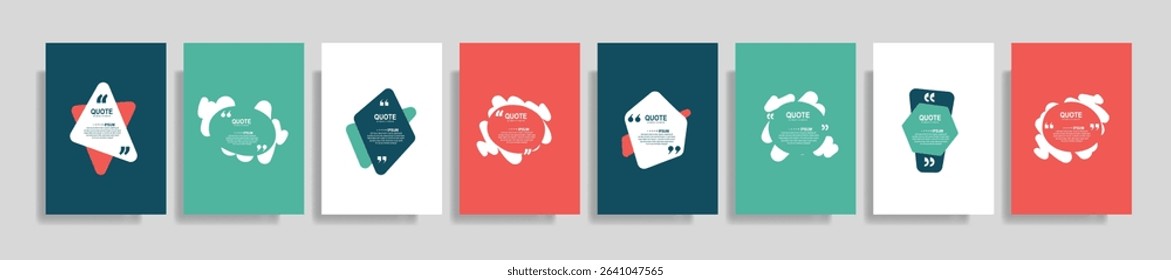 Quote speech bubble blank templates set