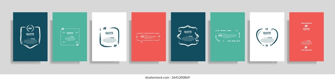 Quote speech bubble blank templates set