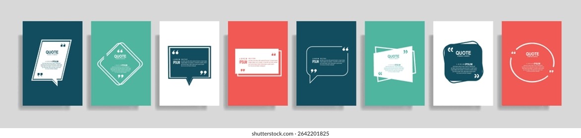 Quote speech bubble blank templates set