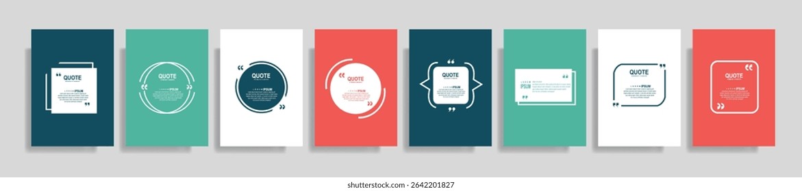 Quote speech bubble blank templates set