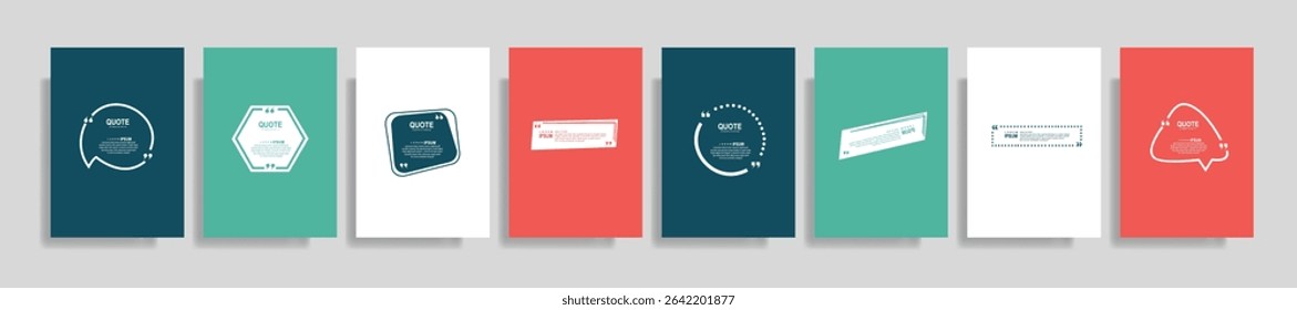 Quote speech bubble blank templates set