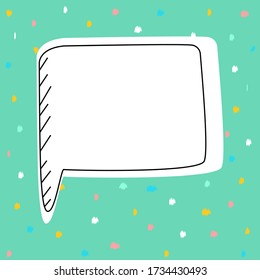Quote speech bubble cloud tag. Typography design vector isolated illustration. Message element blue background sticker. Blank template.