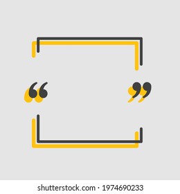 Quote speech bubble. Empty frame for messages, citation. Pattern frames for information message. Quote form motivation inspiration Vector text in brackets. Square form