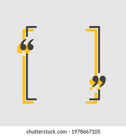 Quote speech bubble. Empty frame for messages, citation. Pattern frames for information message. Quote form motivation inspiration Vector text in brackets. Square form