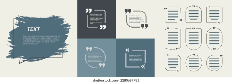 Quote speech bubble frame collection. Set of quote frame