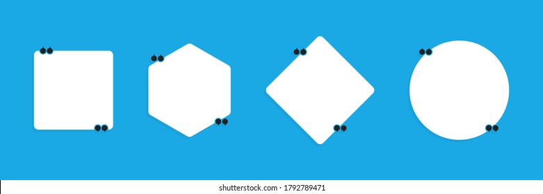 Quote speech bubble icon. Vector isolated elements. Banner cartoon template of quote. Geometric frame. Stock vector. EPS 10