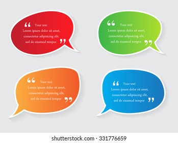 Quote speech bubble set.Quote bubble vector design.