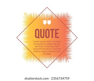 Quote speech bubble template set. Quotes form and text box isolated on yellow background. 