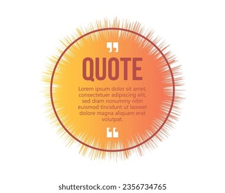 Quote speech bubble template set. Quotes form and text box isolated on yellow background. 