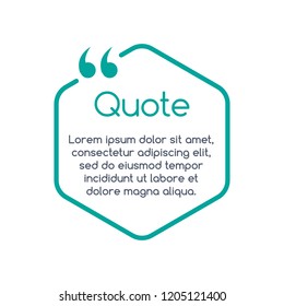 Quote speech bubble, template, text in brackets, citation frame, quote box. vector illustration.