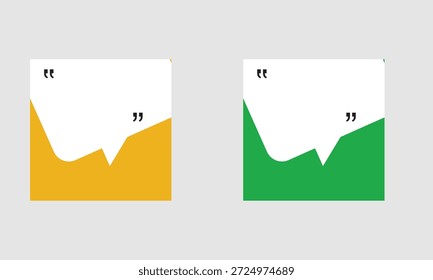 Quote speech bubble testimonial card templates. Modern quote card design templates with speech bubble shapes, ideal for testimonials, reviews, social media posts, and marketing presentations.