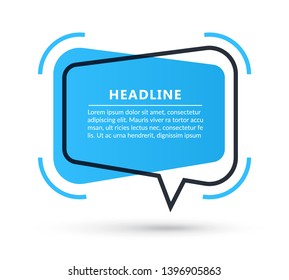 Quote speech bubble, text box, citation frame, colorful message banner isolated on white background. Vector illustration.