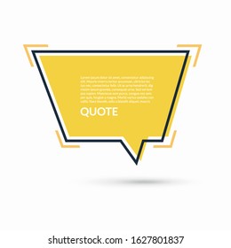 Quote speech bubble, text box, message balloon, sticker isolated on white background. Vector illustration